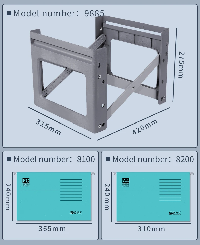 25 Pack/box Hanging File Folders A4 Letter Size,Assorted Colors