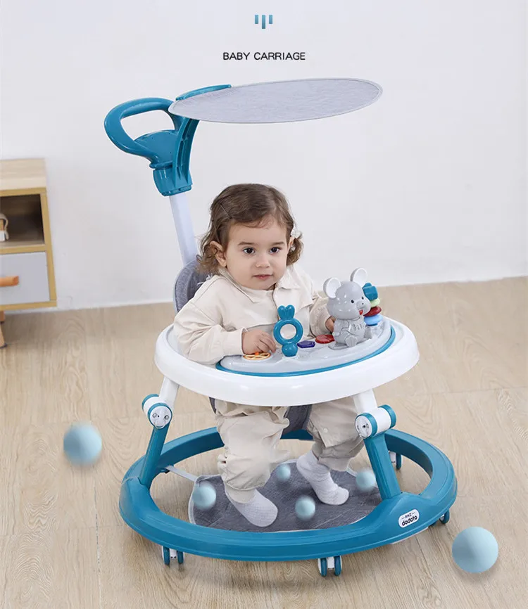 Height Adjustable Baby Walker With Linen Cushion / Children's Dining