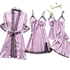 Sleepwear Set 2021luxuryf Girls Robe Cotton Night Dress Silk Satin Ladies Pajamas Romper Summer Sleepwear Onesie Set