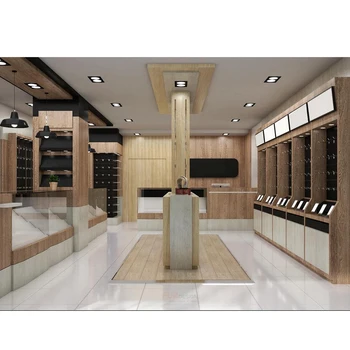 Retail Cell Phone Accessory Display Shopfitting One-stop Services Mobile Showroom High-grade Wooden Furniture Design Super U