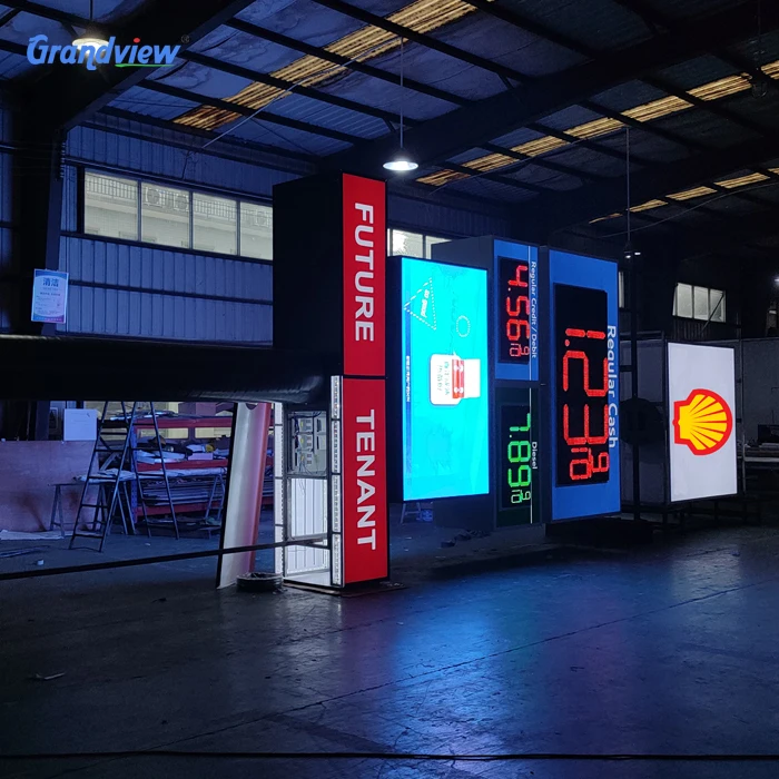Łatwa instalacja, zewnętrzny wyświetlacz LED do reklamy, tablica 3D na słupie, ekran LED