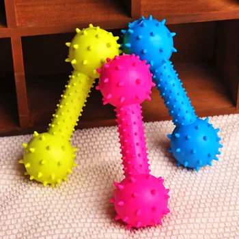 2021 New Arrivals Soft TPR Plastic Puppy Dog Pet Barbell Toys Pet Accessories Gift Dogs Bite Molar Training Game Props