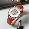 1 cassa in argento, quadrante bianco, cintura marrone