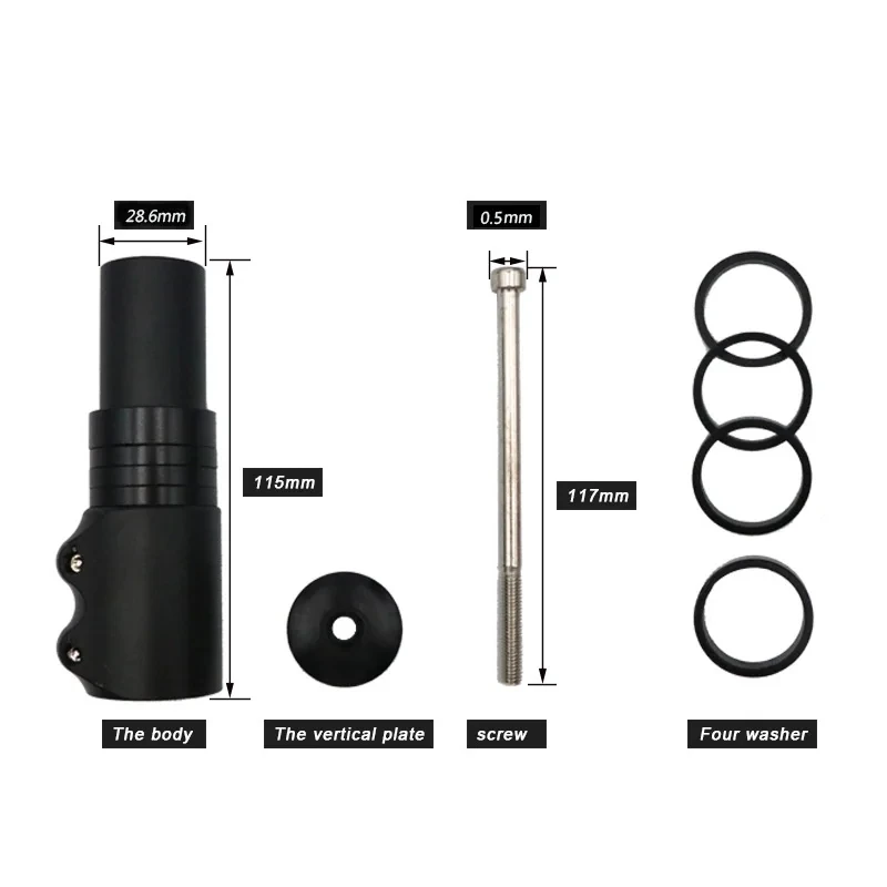 Dimensions of RIDERACE Bike Handlebar Stem Riser, Fork Height Extender