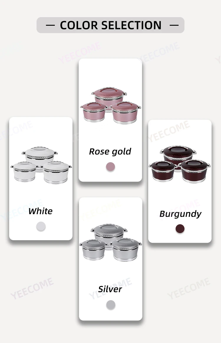 New Arrival Food Warmer Sets Of 3 Abs Plastic Handleluxury Food Warmer