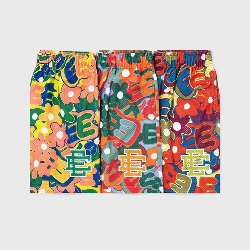 Summer Breathable Mesh Oversized Men Shorts Custom Printed Graphic  Casual Fiess Beach Shorts411_voghion.com