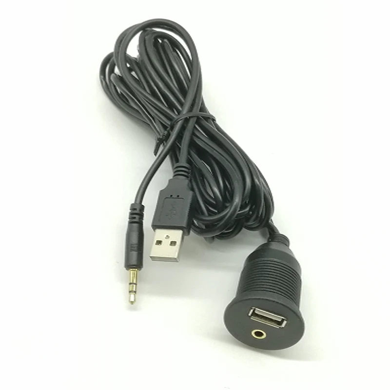 
 USB 3,0 DC 3,5 мм утопленный кабель для автомобиля 3,0 футов USB Удлинительный кабель AUX Удлинительный кабель для панели автомобиля водонепроницаемый монтажный кабель для автомобиля  