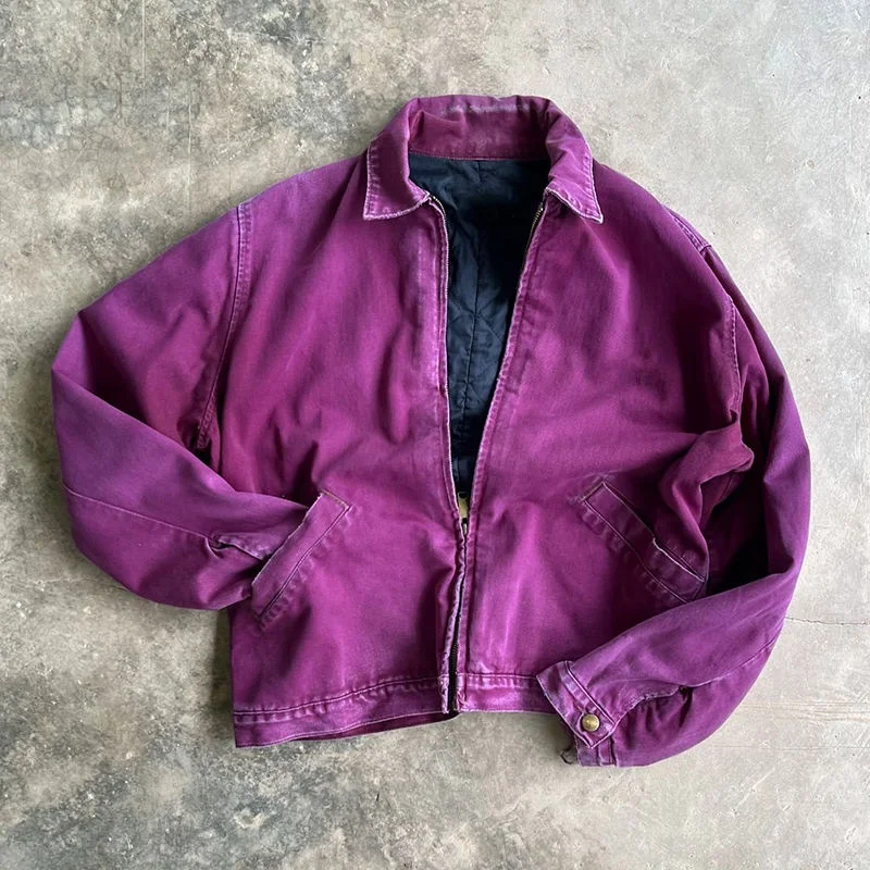 Salati Custom Distress Vintage Duck Canvas Menchanic Work Wear Carpenter Trukcer Detroit Chore Workwear Jacket Work Men's Jacket gallery 2