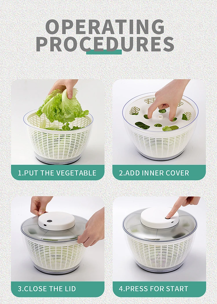 Hot Sale Electric Salad Spinner Kitchen Multifunctional Vegetable Salad