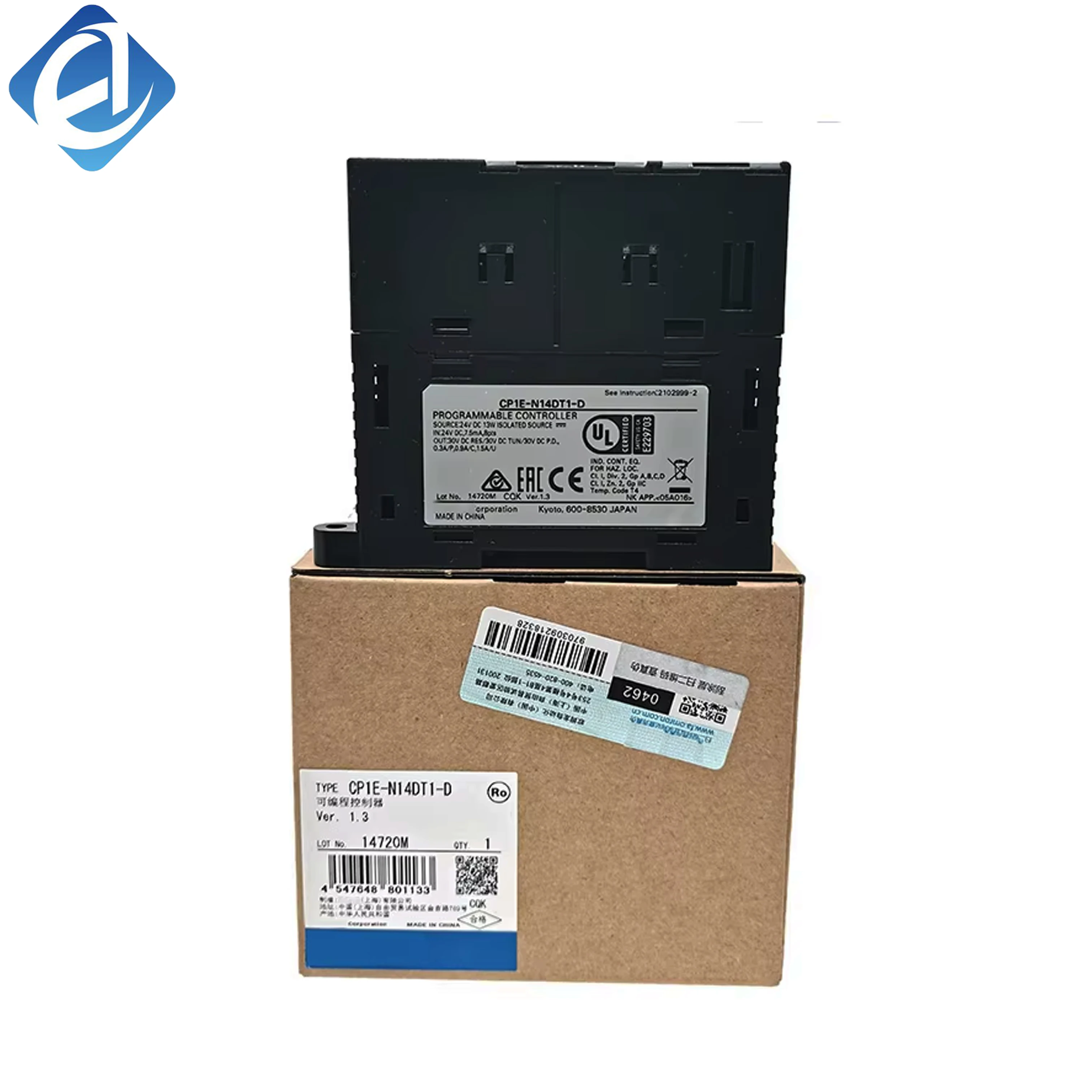 নতুন ও মূল ওম্রন CP1E সিরিজের CP1E-N14DT1-D PLC CPU ইউনিট, যা ছোট স্বয়ংক্রিয় যন্ত্রপাতি এবং উৎপাদন লাইনের জন্য কেন্দ্রীয় নিয়ন্ত্রণ ইউনিট হিসেবে কাজ করে।