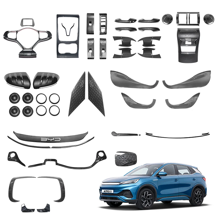 Car Exterior Accessories for BYD Atto 3 Customized ABS Imitate Carbon Yuan Plus Auto Accessories Decorative Trims Cover