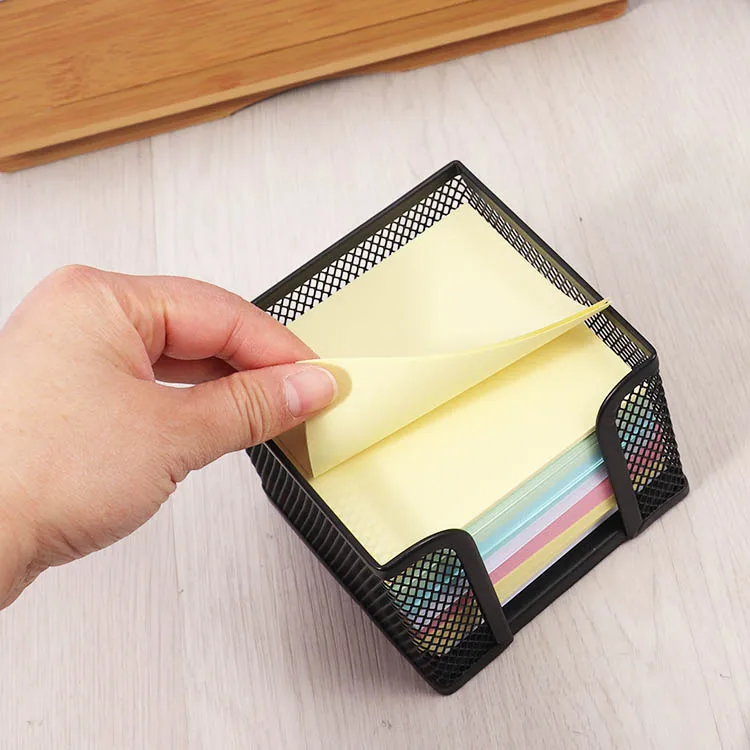 Eenvoudige Memo Houder Wit Zelfklevende Opmerkingen Kubus Dispenser Case PS Kladblok Kaarten Houder Case 3x3 Inch voor Office Home School Bureau Organisatoren