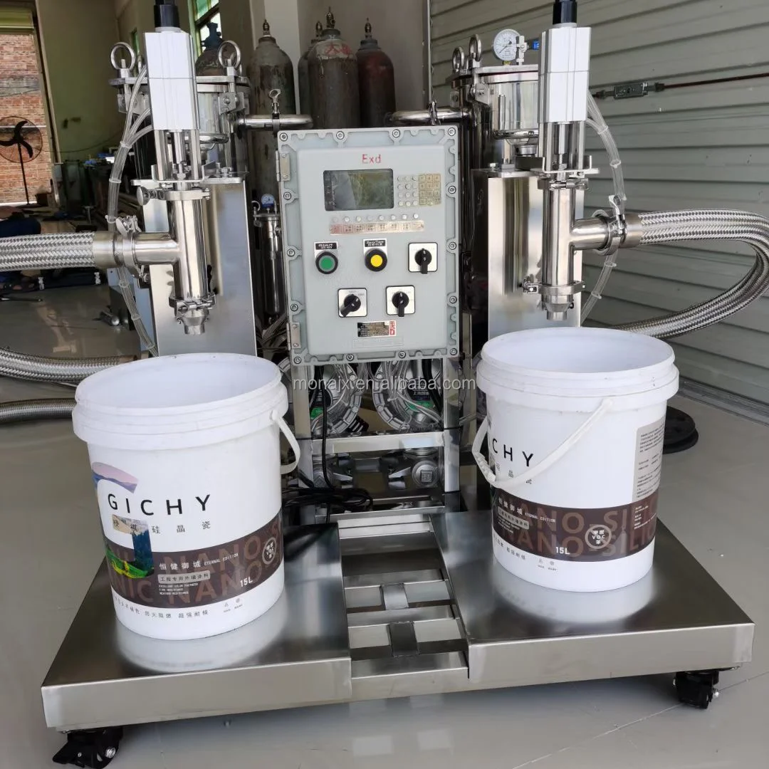 充填機 ダブルノズル水性塗料計量包装機/半自動計量フィラー20 L樹脂