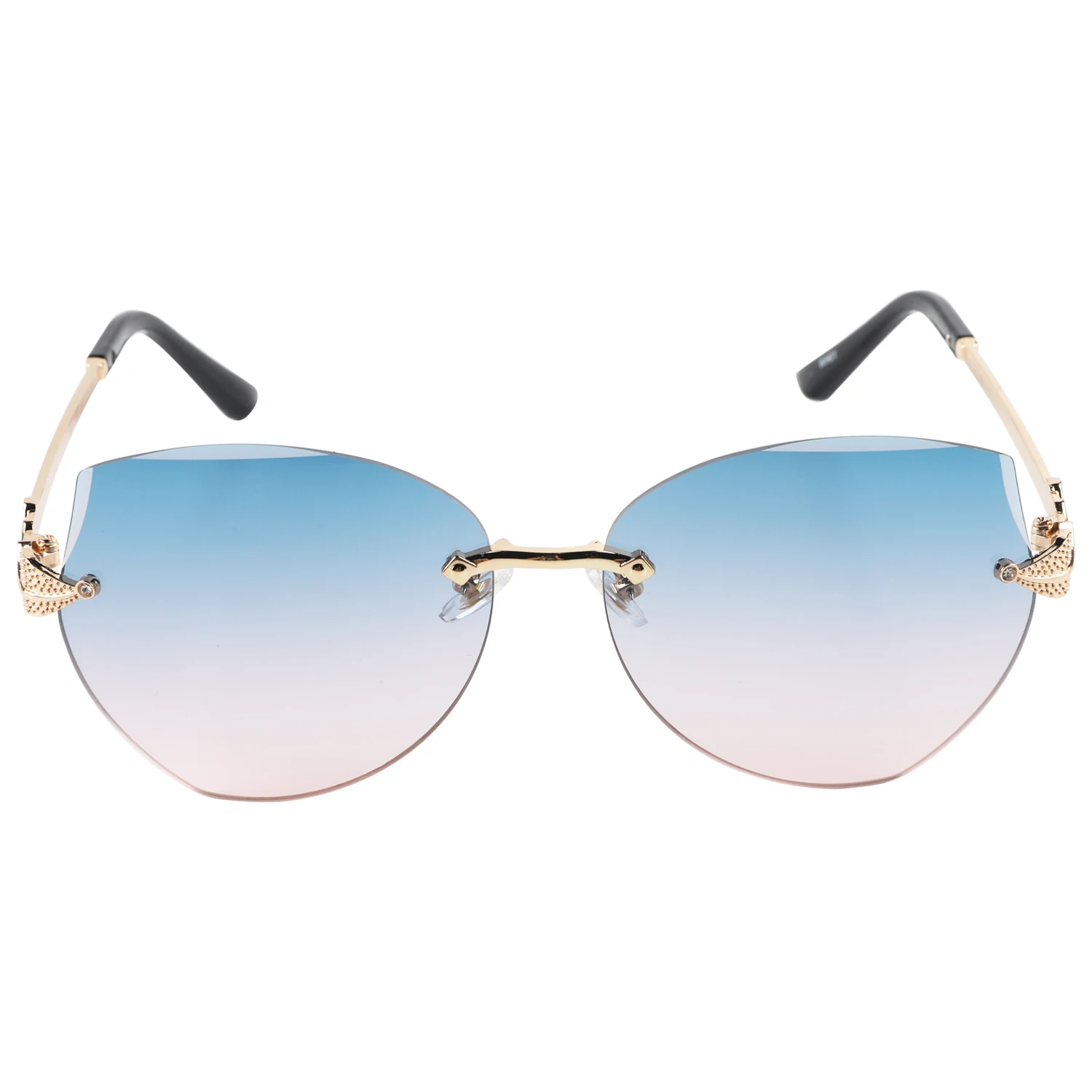 Cross Border Classic Ocean Cat Eye Rimless Cut Sunglasses Fashion ...