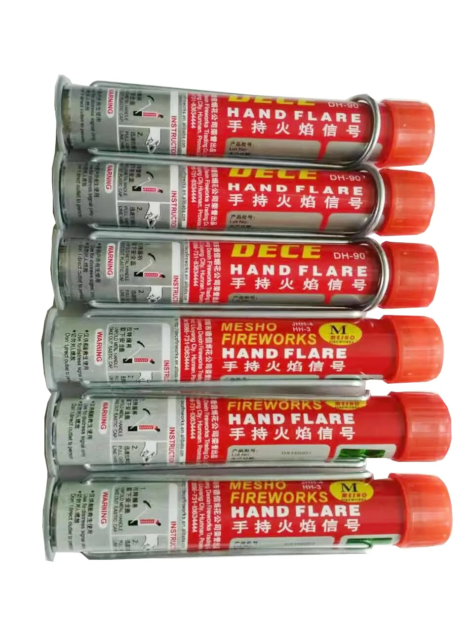 Red Flame Handle Fireworks Colorful Display Product Type Firecrackers & Fireworks