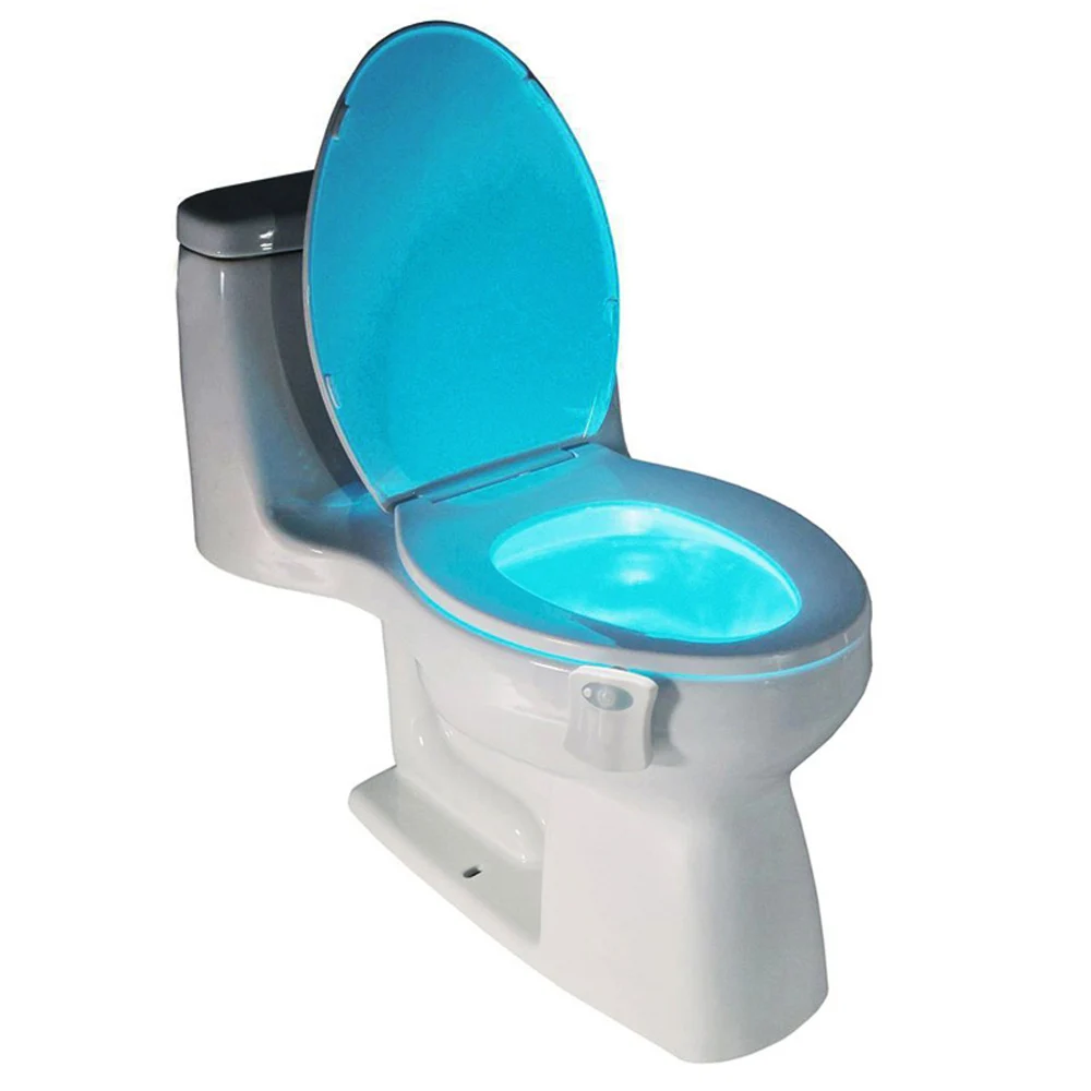 WC Smart Bathroom Toilet Nightlight LED Body Motion Activated On/Off Seat  Sensor Lamp 8 Color Toilet lamp hot