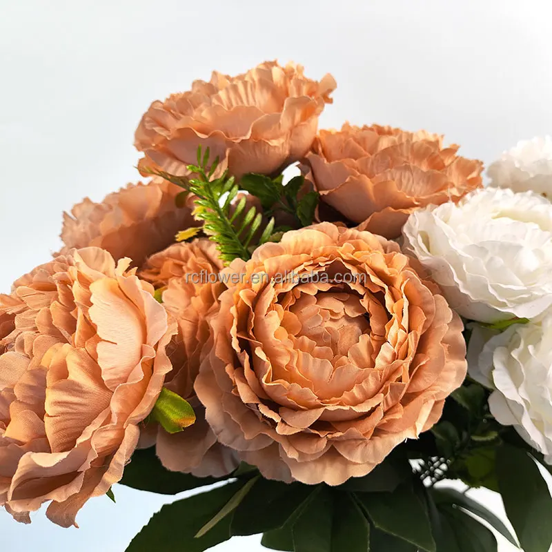 Artificial Silk Peony Flower Bunch 6 Heads Wholesale For Wedding Home