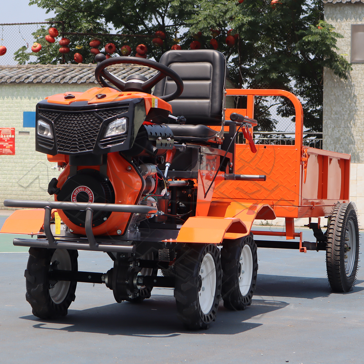 13hp 15hp Multifunctional 4WD 198F diesel Ride on Cultivator Rotary Tiller Garden Mini Tractor Agriculture Equipment Motocultor
