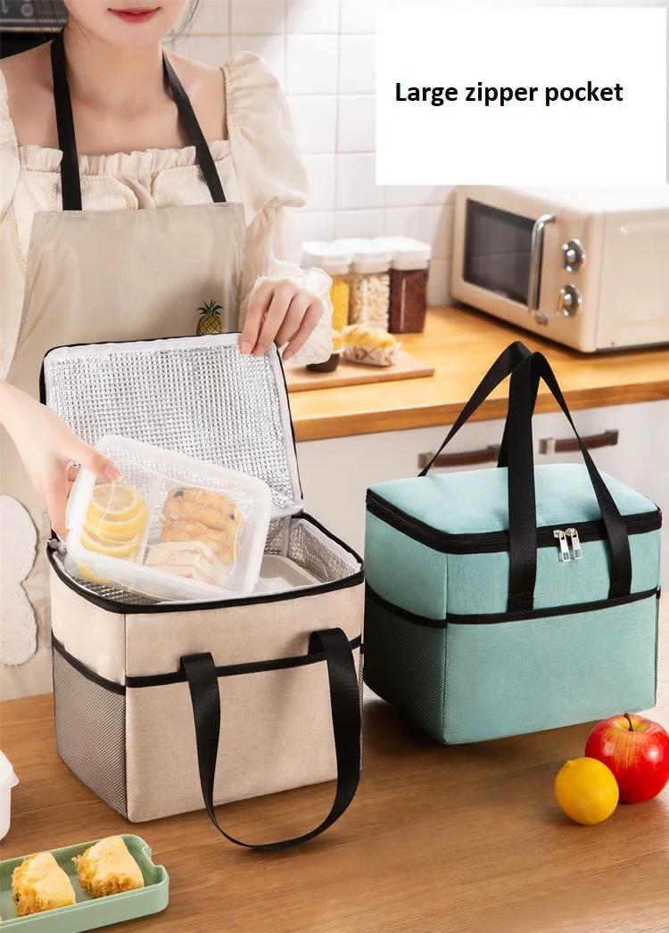 Large Size Insulated Lunch Bags Outdoor Portable Thicken Waterproof