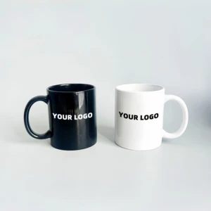 11oz Eco-Friendly Porcelain Black 3A Ceramic Coffee Mug Handmade Sublimation Cup with Custom Logo Promotional Drinkware Gift Cup