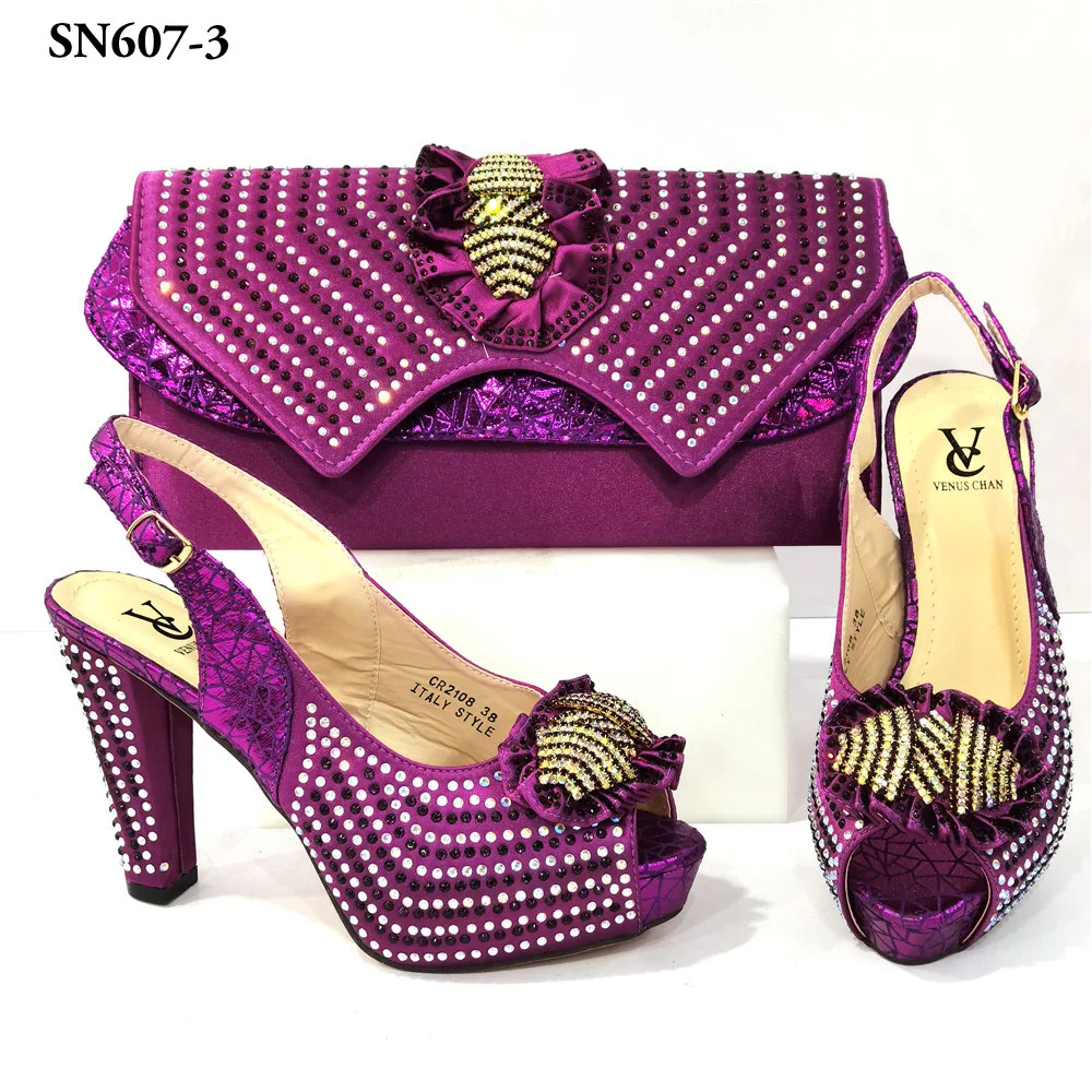 Fashion Style Ladies Shoe With Matching Bag Set Nigerian Shoes And