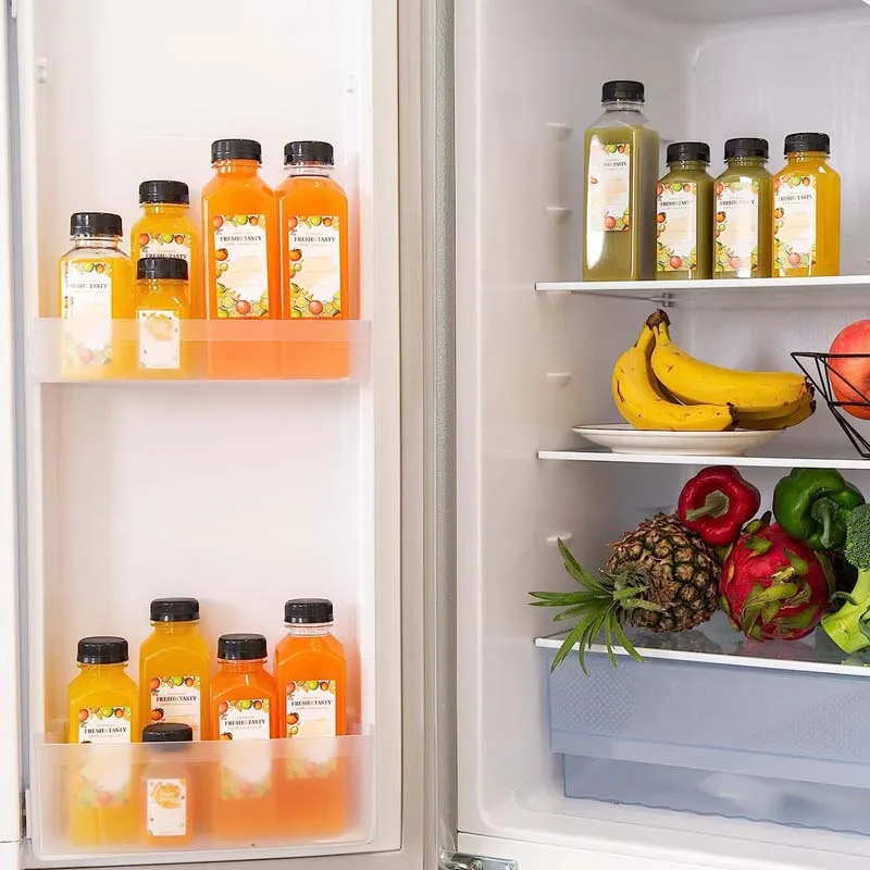 8oz 10oz 16oz Empty Reusable Juice Beverage Containers With Tamper Evident Lids Pet Clear Plastic Juice Bottles With Cap