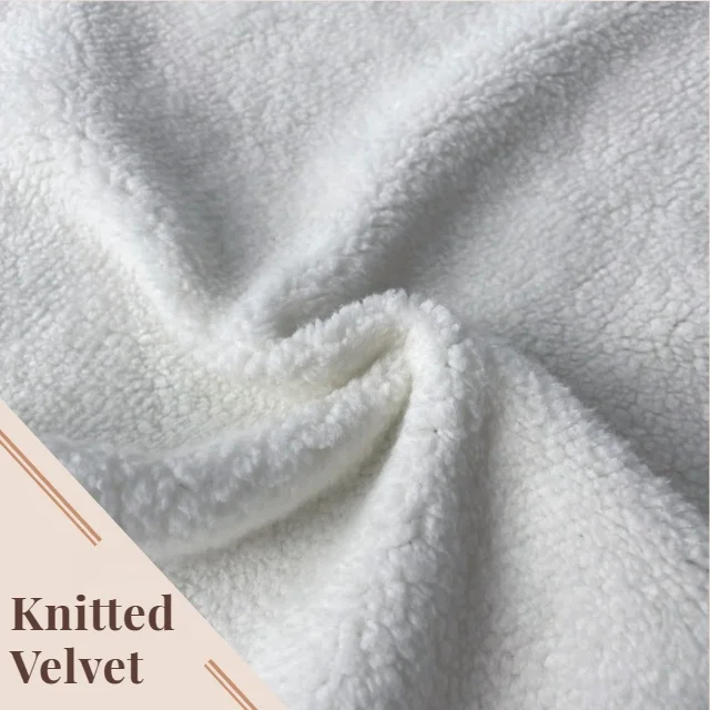 100% Polyester Sherpa Fabric Textile Warp Knitted Smilling Face Pattern  Embossed