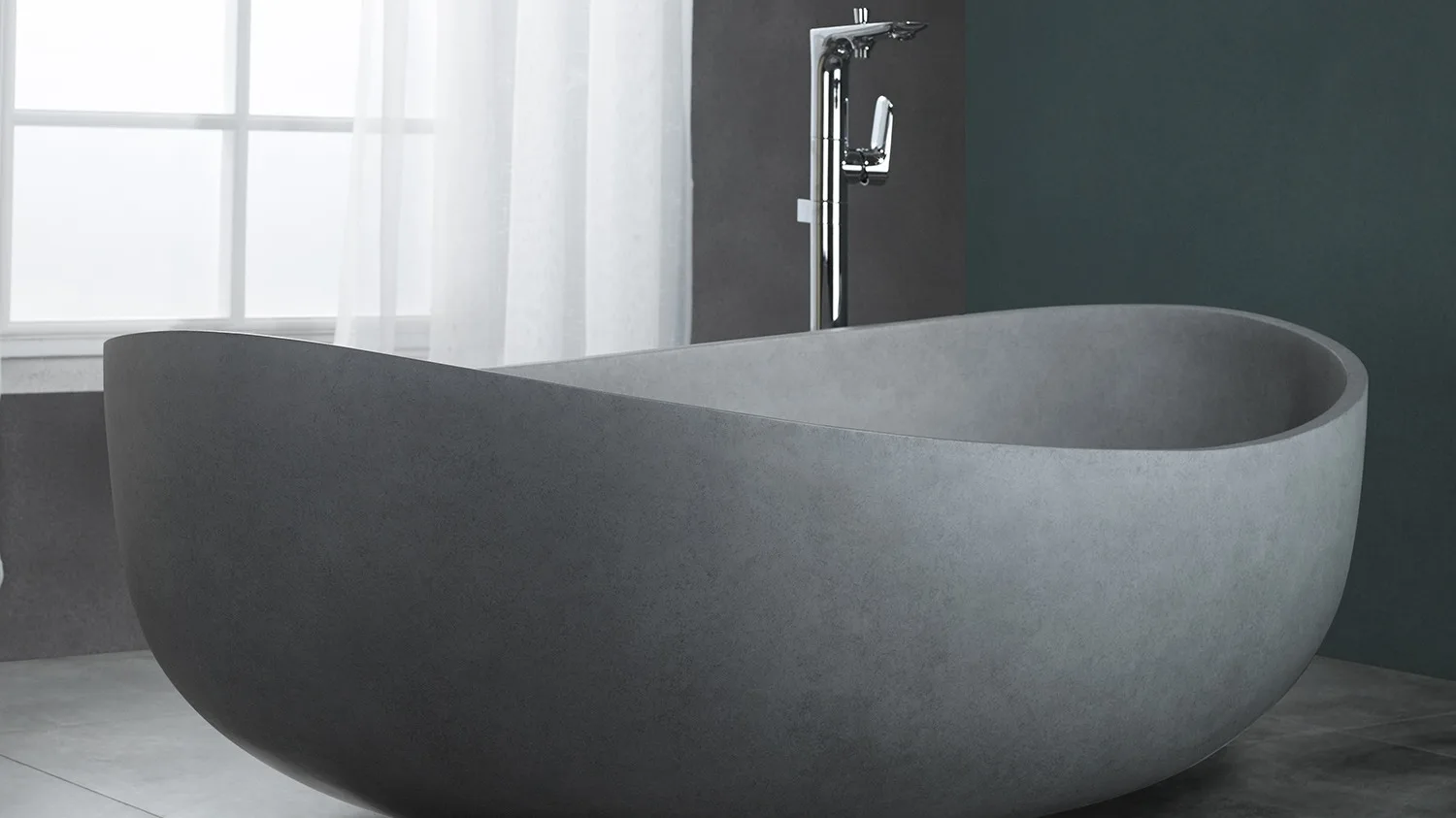 Modern Luxury Brand New Art Cement Bathtub Outdoor Free Stand Bath Tube