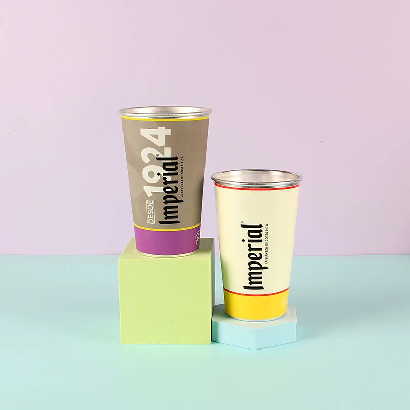 Разноцветные одноразовые многоразовые алюминиевые чашки для холодного напитка