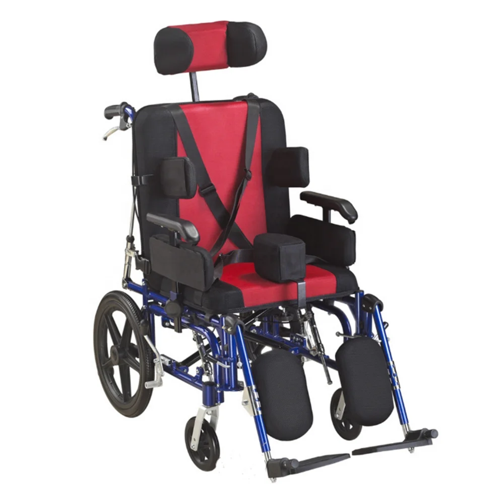 アルミ合金軽量キッズ子供用車椅子折りたたみ式ハイバック脳性麻痺