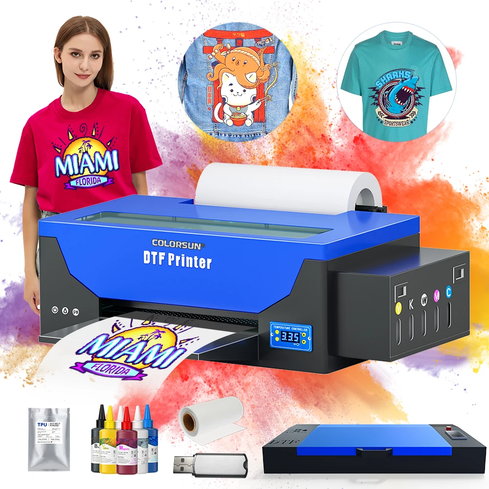New Arrival Digital DTF Printer with R1390 Printhead with PET Film Oven