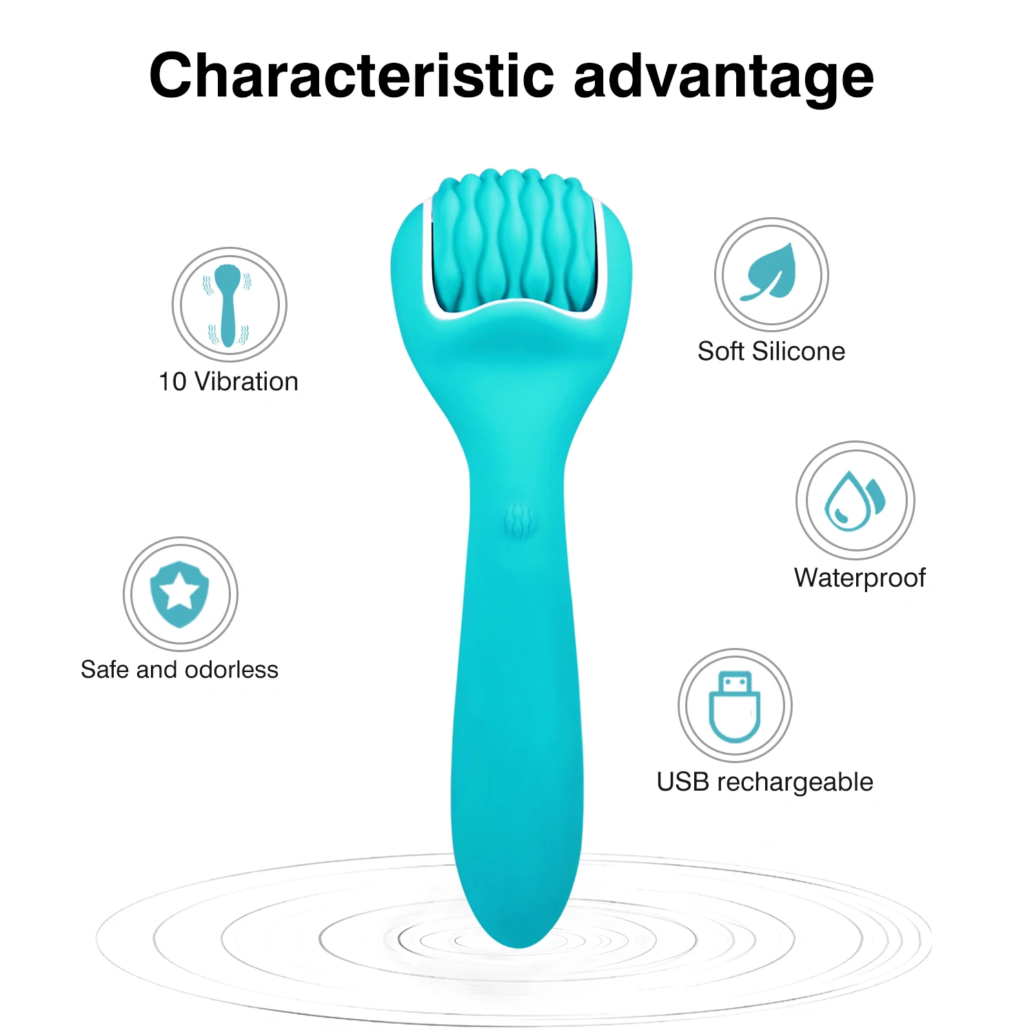 Silicone Powerful Toy Adult Sex Back Neck AV Wand Cordless Body Personal Massager Vibrator