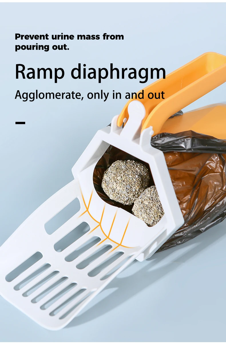 Rts Plastic Deep Shovel Cat Litter Scoop Poop Scooper With Poop Bags