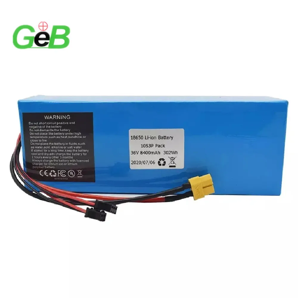 Geb Manufacturer Battery 36v 6ah 7 8ah 8 4ah 9ah 10ah 10 5ah 18650 10s3p Lithium Battery Pack