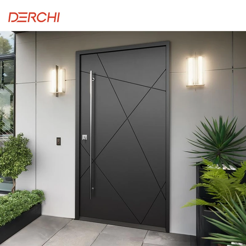 Residential Project Europe Aluminum Security Doors for Houses Exterior Front Villa Entry Doors