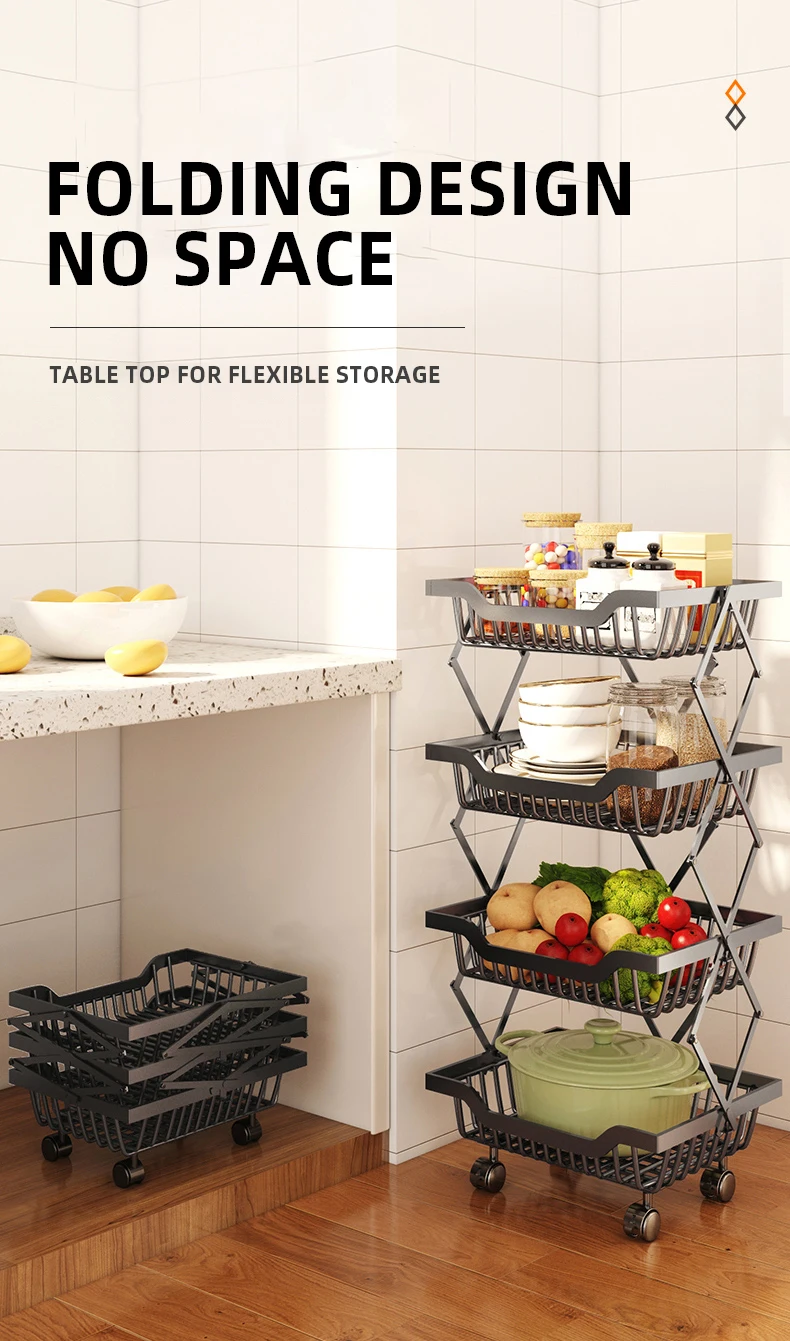 2022 New Household Kitchen Supplies Storage Rack Multi Floor Kitchen
