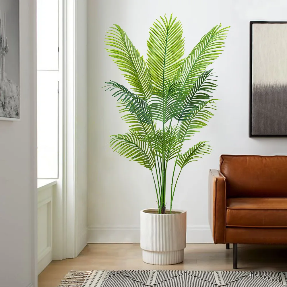 Artificial Areca Palm Tree Curved Artificial Palm Tree Artifical Fan Palm Tree for Dubai High Quality Artificial Plant