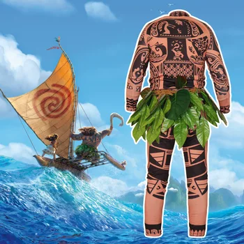 Fantasia Maui Adulto Masculino Macacão Longo Moana - Fantasias