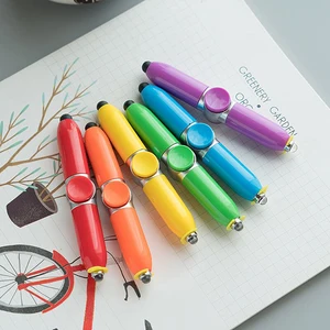 Wholesale Multi-Function LED Light Ball Fidget Spinner ABS Material for Stylus Screen Novelty Ballpoint Pen Available Yellow 1.0