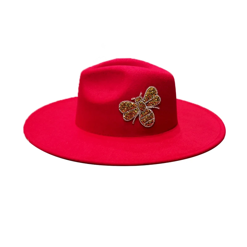 womens red wide brim hat