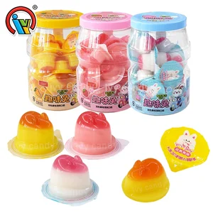 Mini Size Cartoon Animal Rabbit Shaped Colorful Fruit Jelly Cup Candy Factory