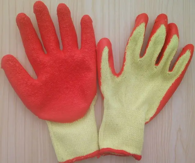 Construction Safety Gloves Latex-coated Crinkle Finished Cotton Liner ...