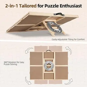 1000ピース木製ジグソーパズルボード回転パズルテーブルジグソーパズル