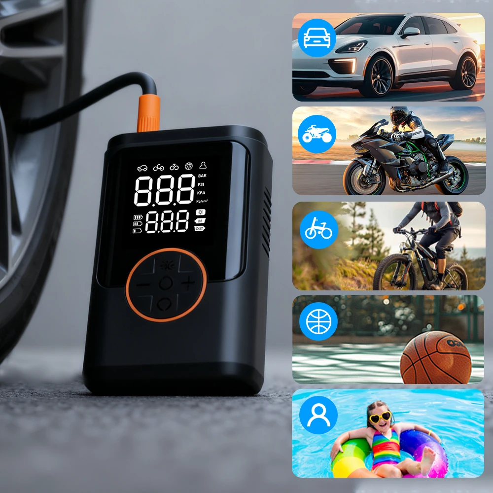 150psi Digital Portable Car Tyre Pump Air Compressor Wireless Car Tire Inflator Mini Electric Air Pump for Car Bike Motorcycle - view 6