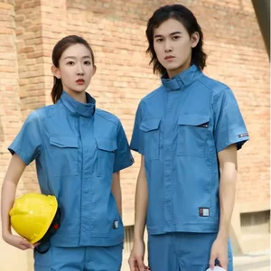 Professional Manufacturer OEM Workwear Logo Printing Breathable Short Sleeve Jacket Workwear