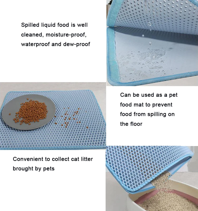 Waterproof Eva Cat Trapper Mess Free Litter Mat Double Layer Sand Floor Cat Litter Tray Mat Cat