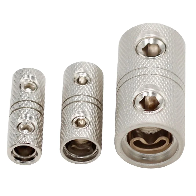 0/2/4/6/8/10 AWG Crimp Terminal Heavy Duty Automotive Wire Connector Double Hole Car Audio Power Ground Cable End
