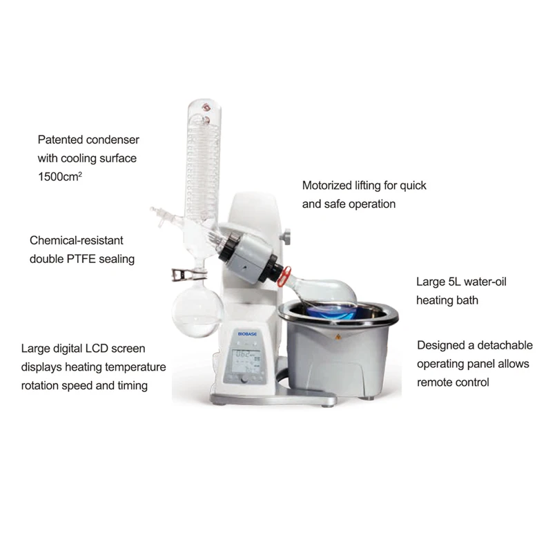 Biobase Rotary Evaporator Lab Glass Condenser Intelligent Temperature Control Rotary Rvaporator