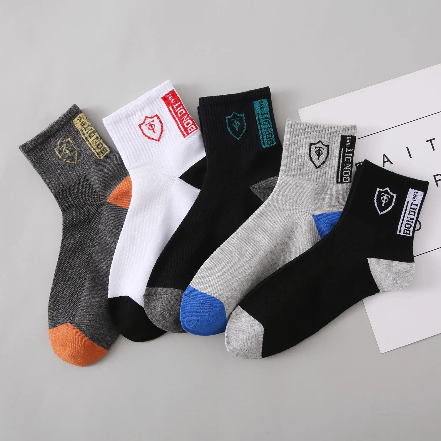 Custom Logo Sock In Box Cotton Knit Crew Arch Support Running Crew ...