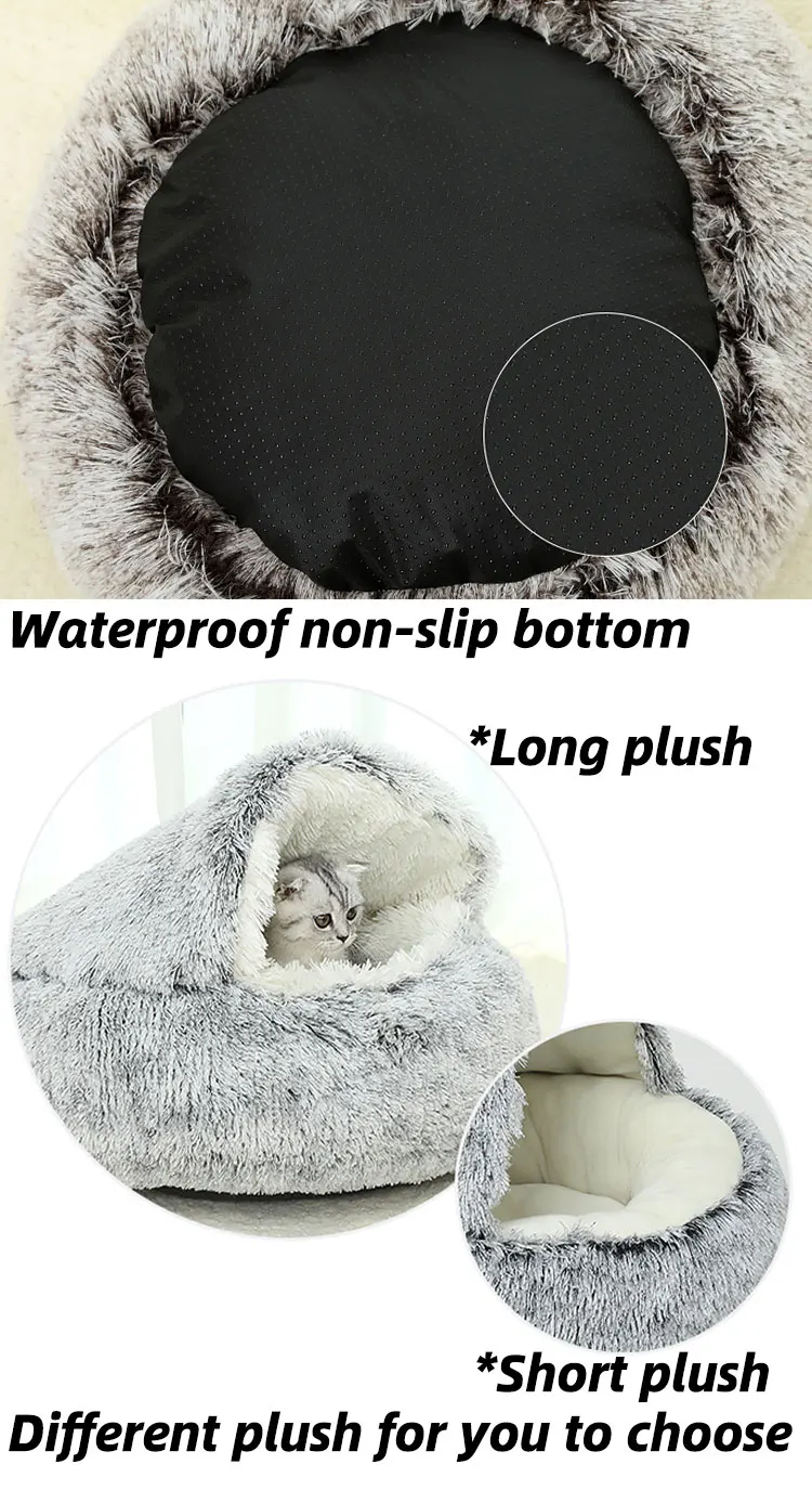 New Design Pet Play Tunnel Soft Plush Cushion Cave Cat Nest Bed